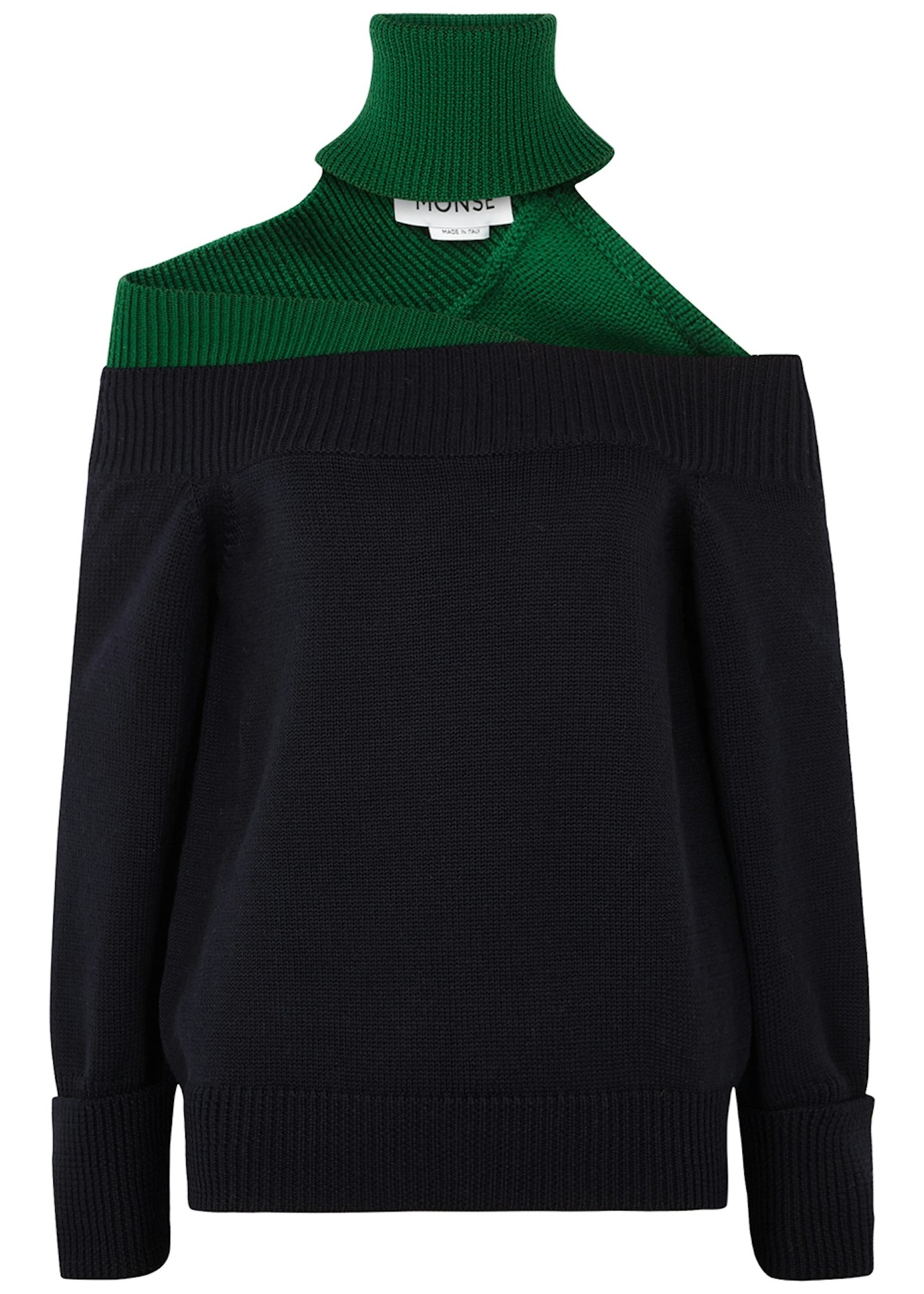 Monse, Two-tone cut-out wool-blend jumper, £990