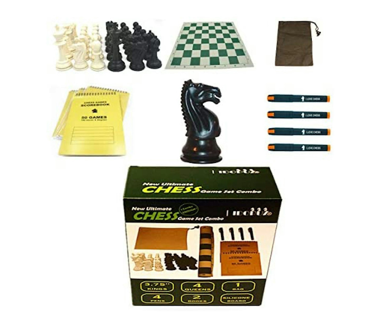 IDOPUZufe0f 4-Queens Staunton Professional Chess Tournament set