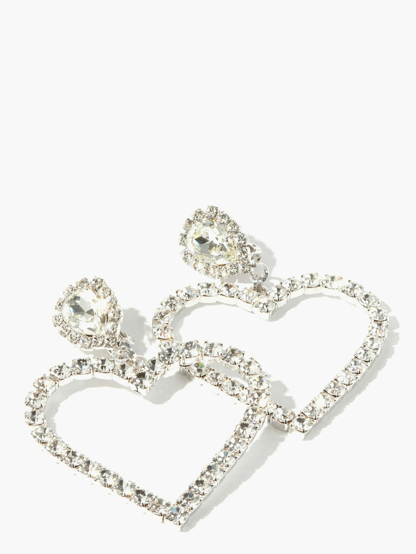 ALESSANDRA RICH, Crystal-heart drop clip earrings, £320