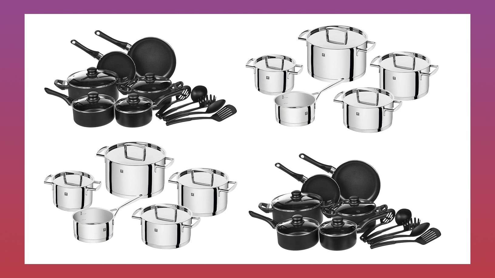 Zwilling 5Piece Pot Set vs Amazon Basics 15Piece NonStick Cookware Set