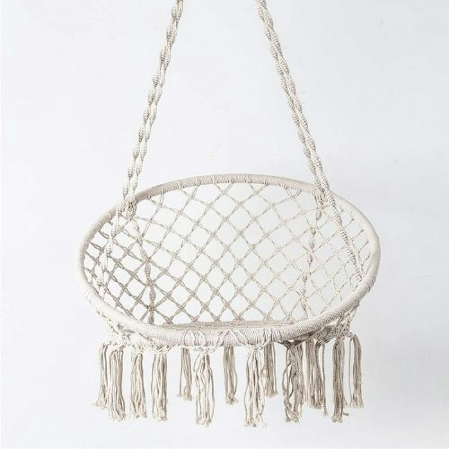 D4P Display4top Beige Hammock Chair Macrame Swing