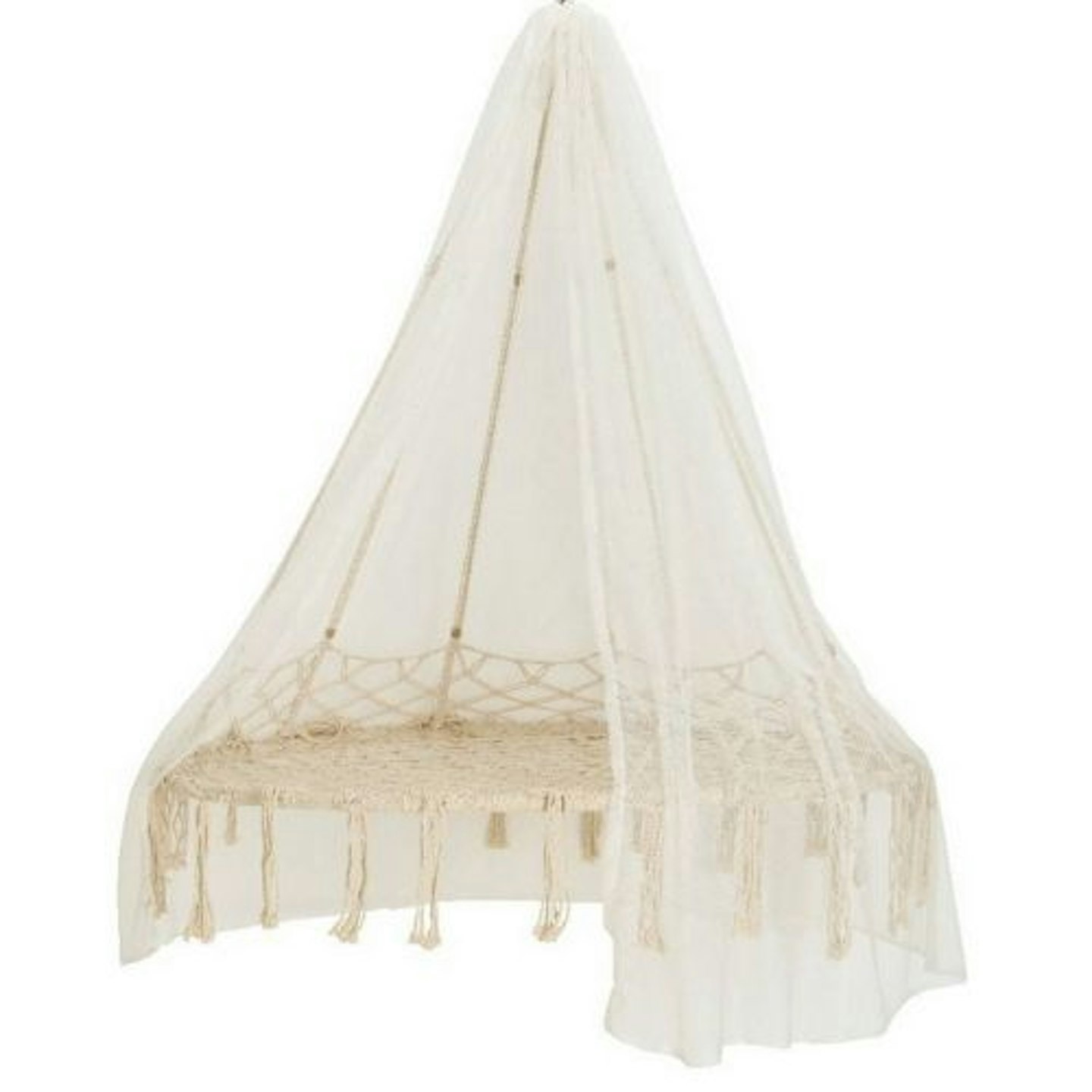 Macrame Hanging Chair With Canopy