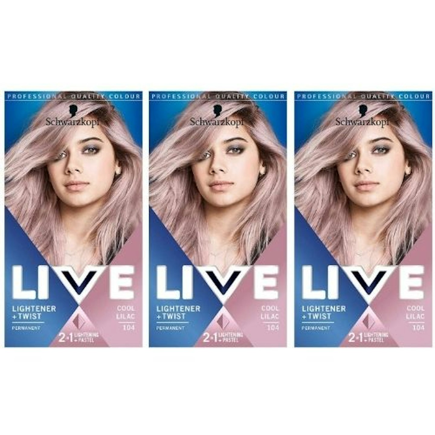 Schwarzkopf Live Lightener + Twist Hair Dye, Permanent Colour - 104 Cool Lilac