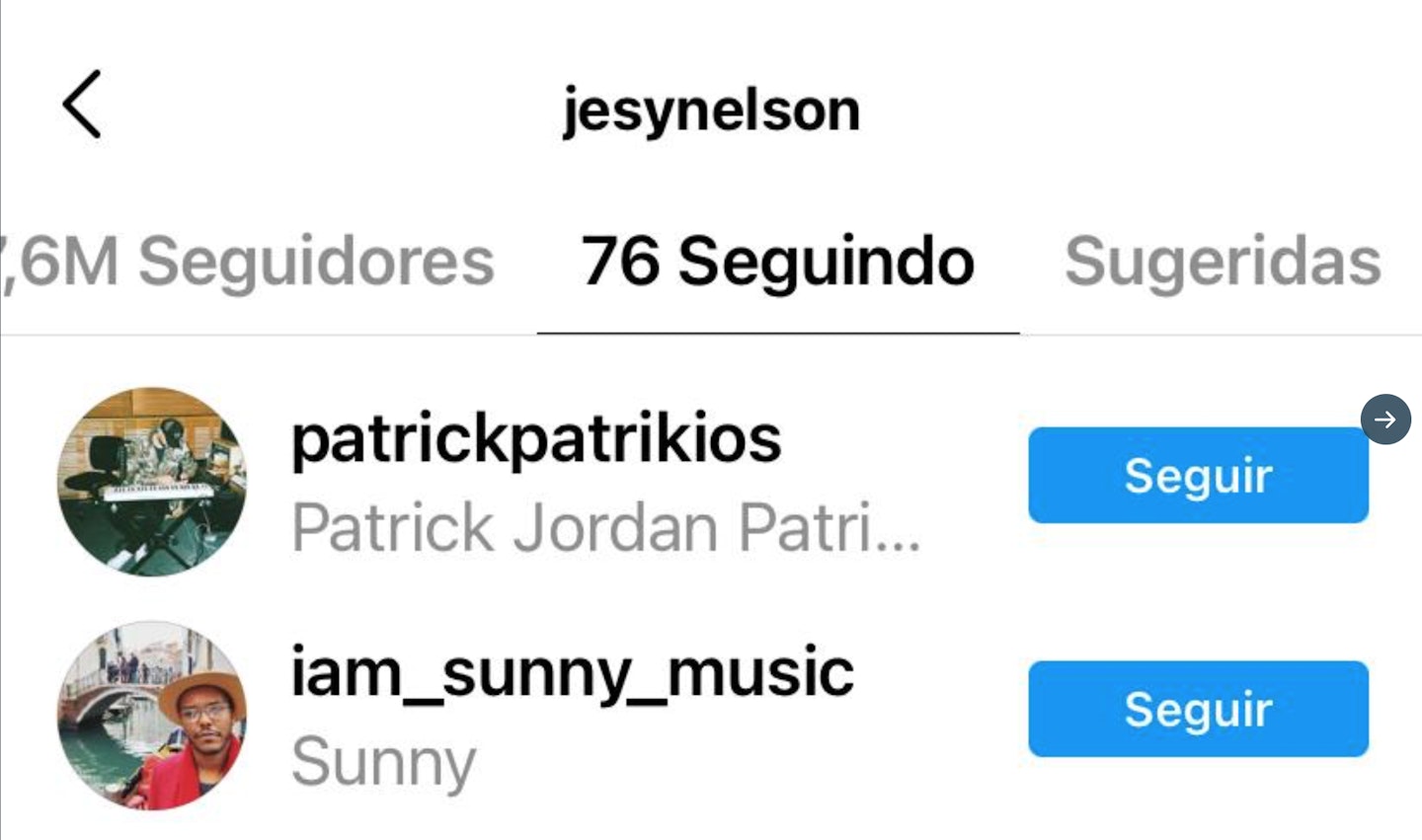 Fan shared screenshot of Jesy Nelson following producers/ songwriters that she's previously worked with