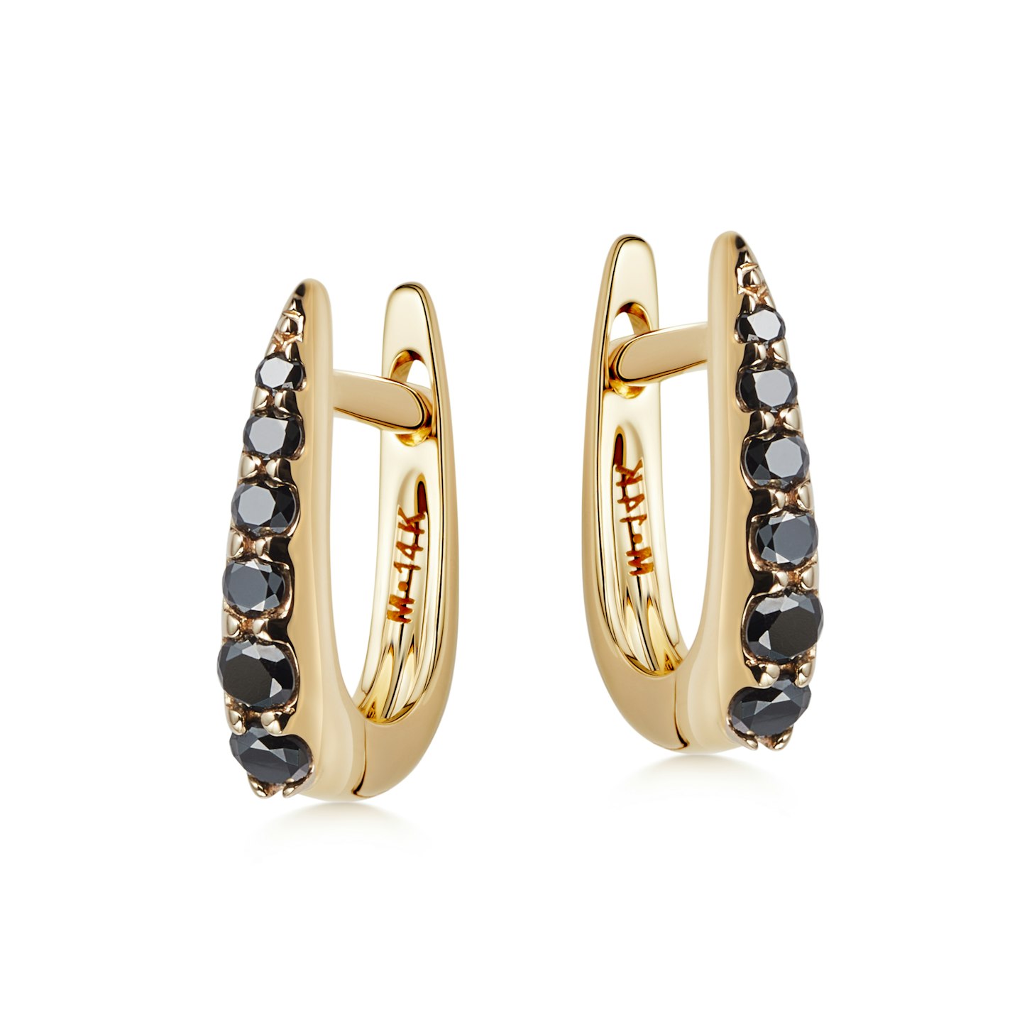 Missoma, Fine Gold Black Diamond Claw Huggie Earrings, £500