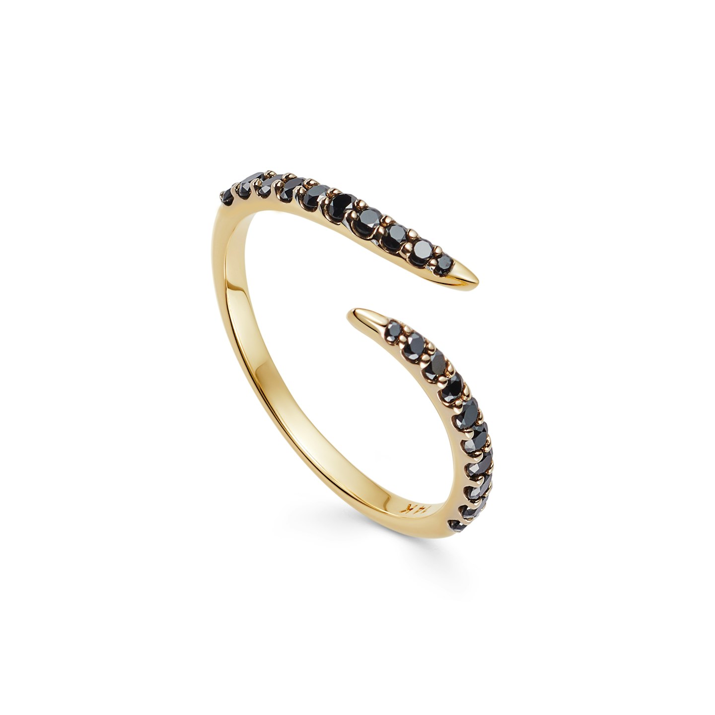Missoma, Fine Gold Black Diamond Open Claw Ring, £595