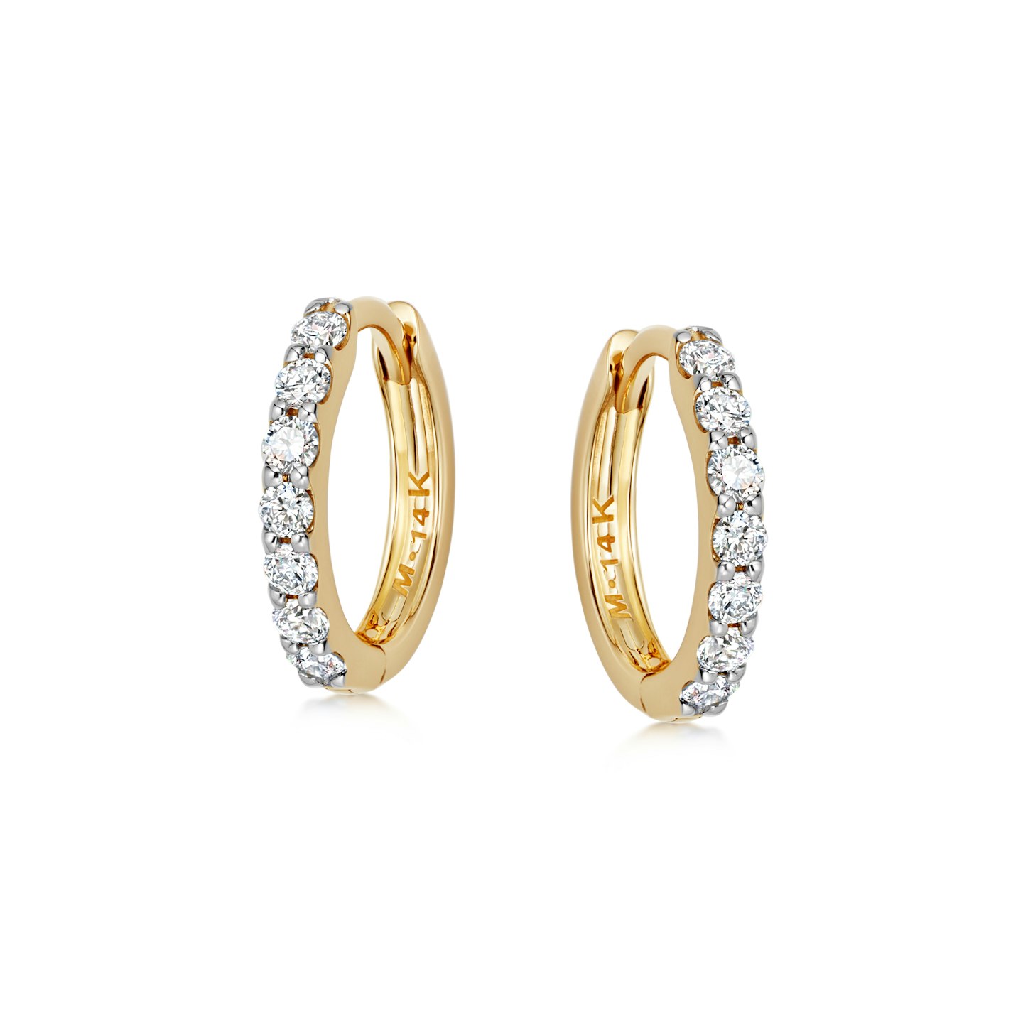 Missoma, Fine Gold Classic Diamond Huggie Earrings, £550