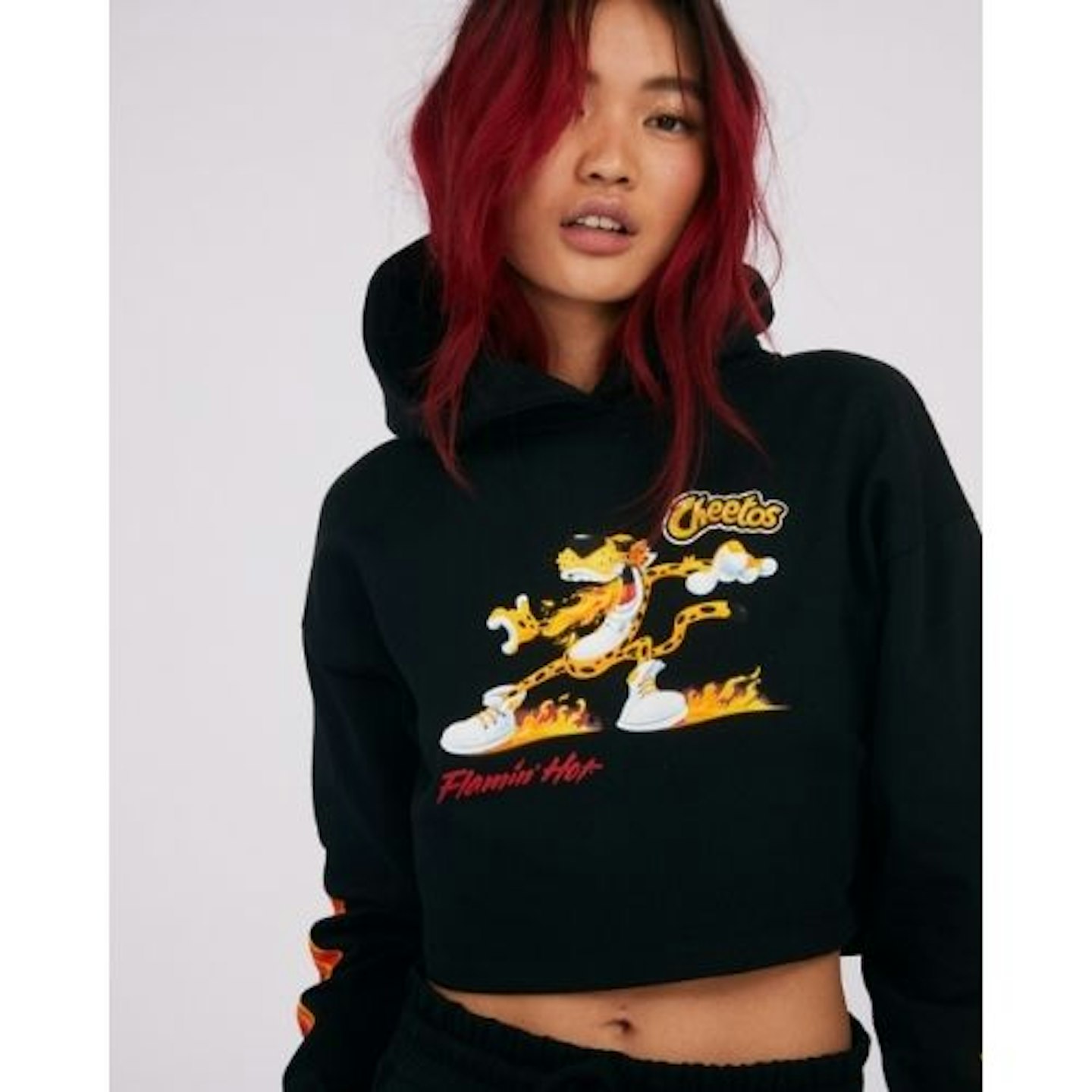 Cheetos x Skinnydip Chester Flamin’ Hot Cropped Hoodie