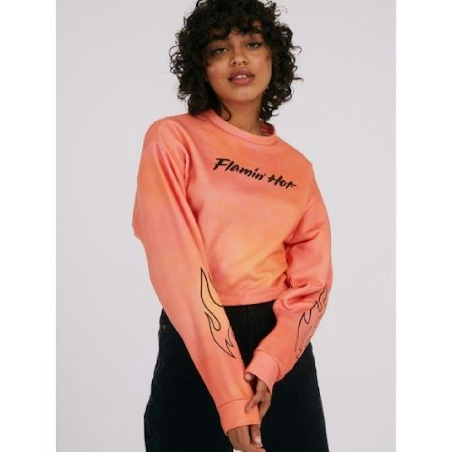 Cheetos x Skinnydip Flamin’ Hot Tie Dye Cropped Sweatshirt
