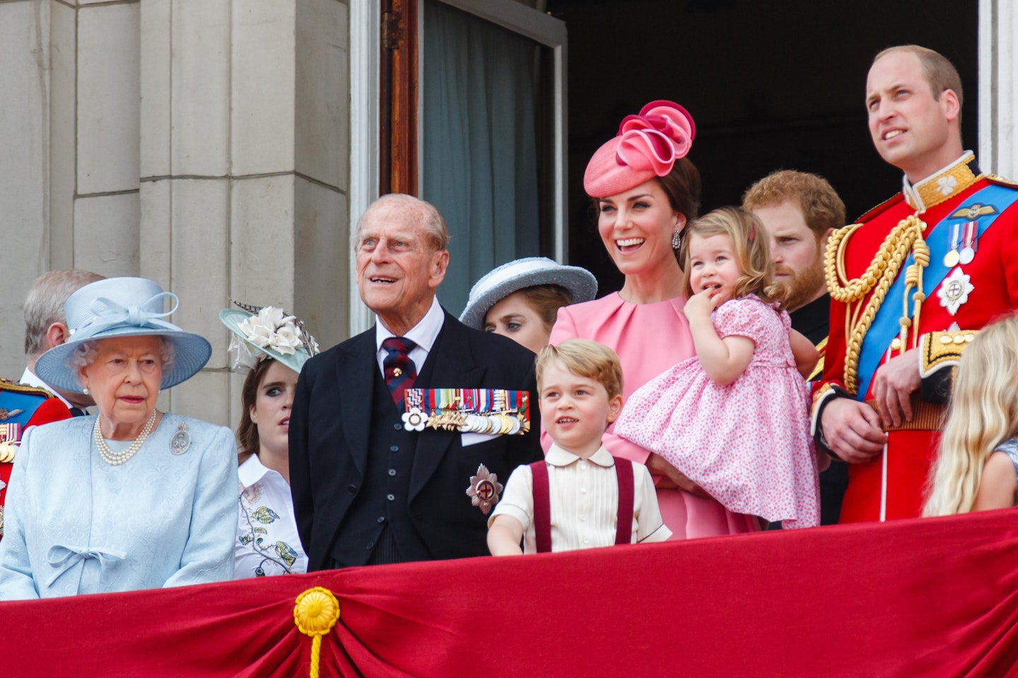 Royal family trooping the colour.