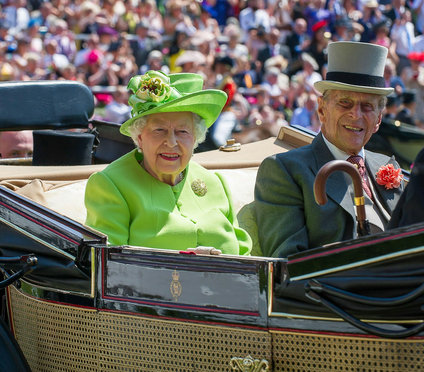 Queen Elizabeth II and Prince Phillip ascot