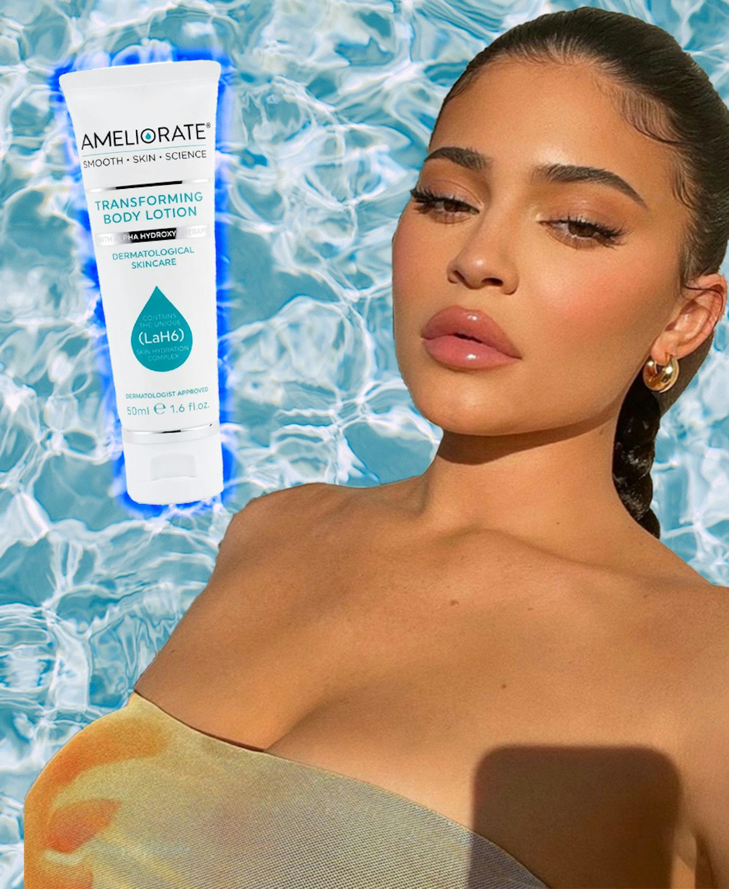 Kylie Jenner with AMELIORATE's body lotion