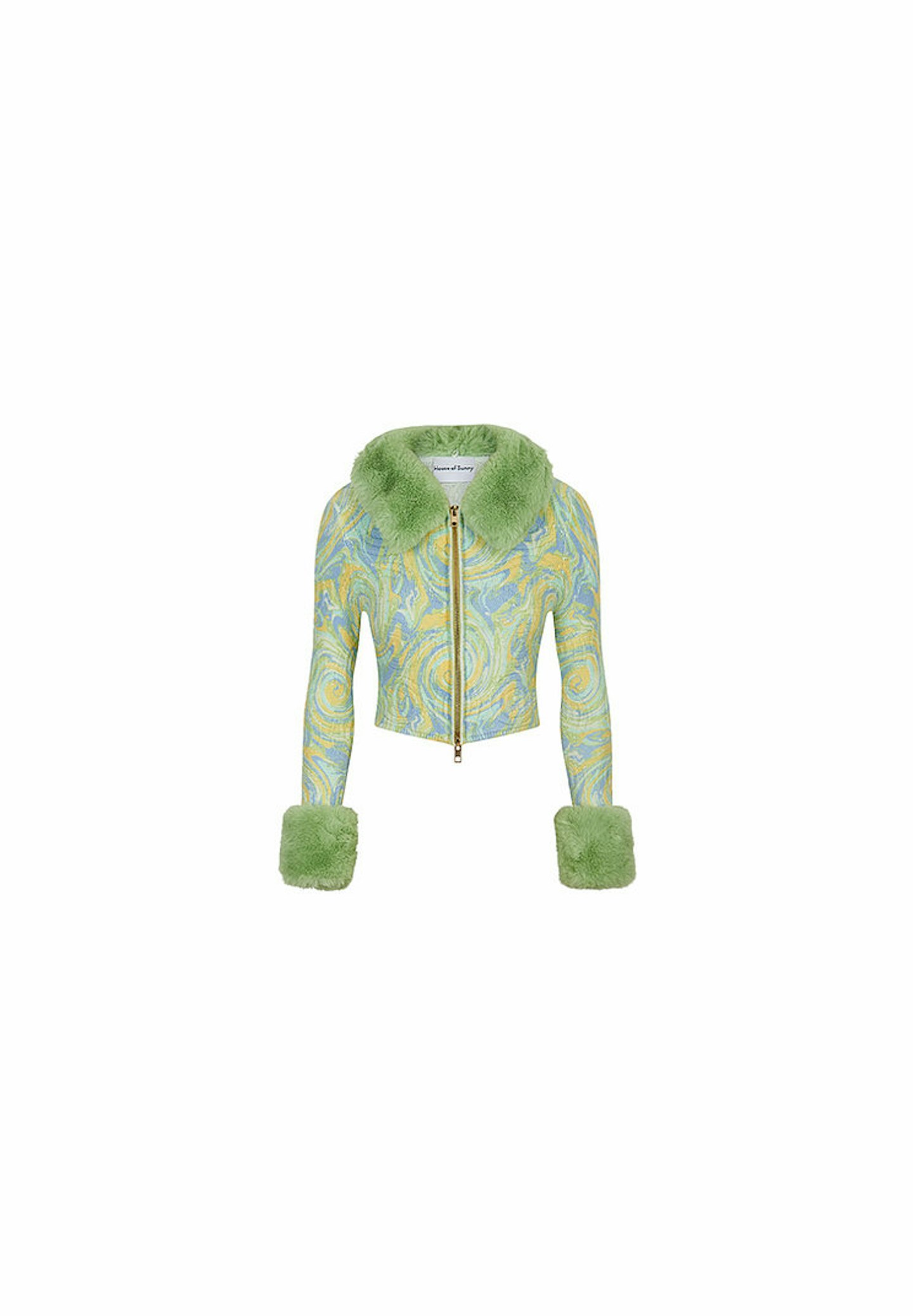 House of Sunny, Printed Cardigan With Faux Fur Trim, £88.20