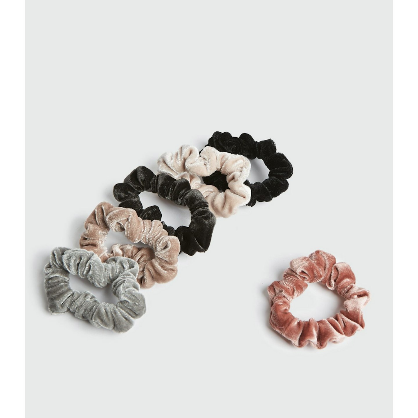 6 Pack Multicoloured Mini Velvet Scrunchies