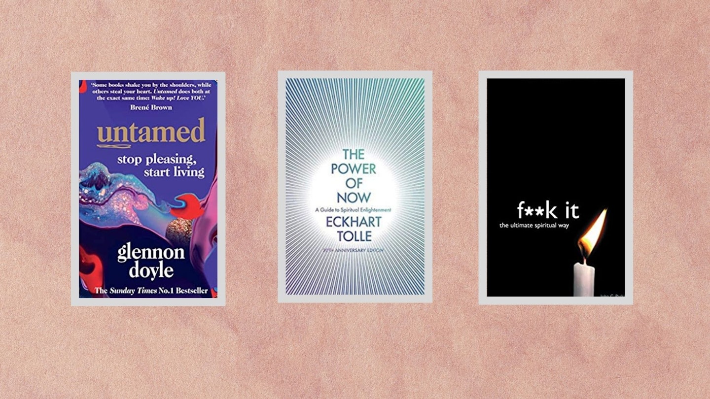 Three book covers: Untamed, The Power of Now and F**k It