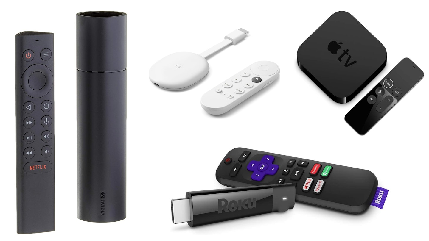 A selection of TV streaming devices - NVIDIA, Google, Apple and Roku