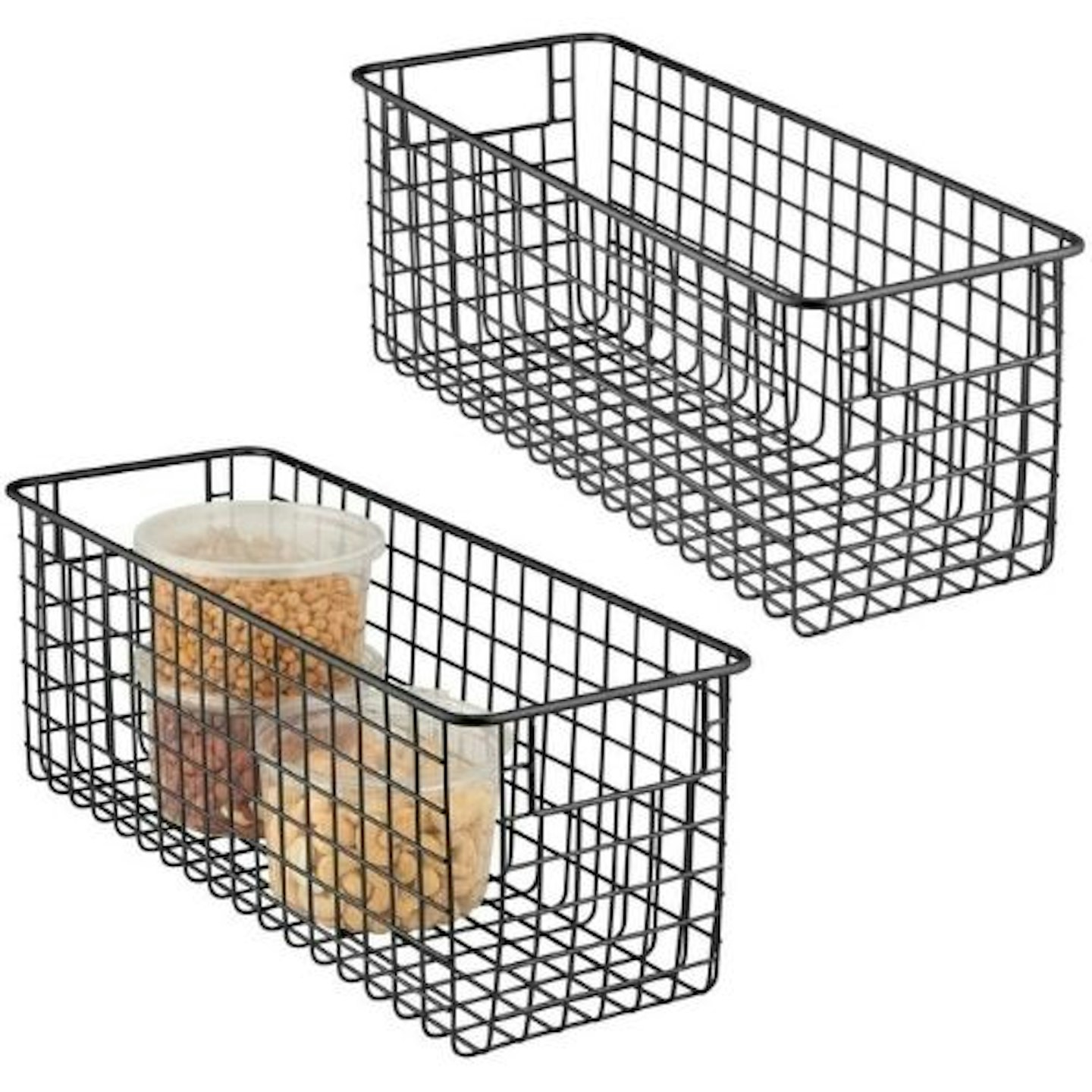 mDesign Deep Wire Storage Basket - Pack of 2