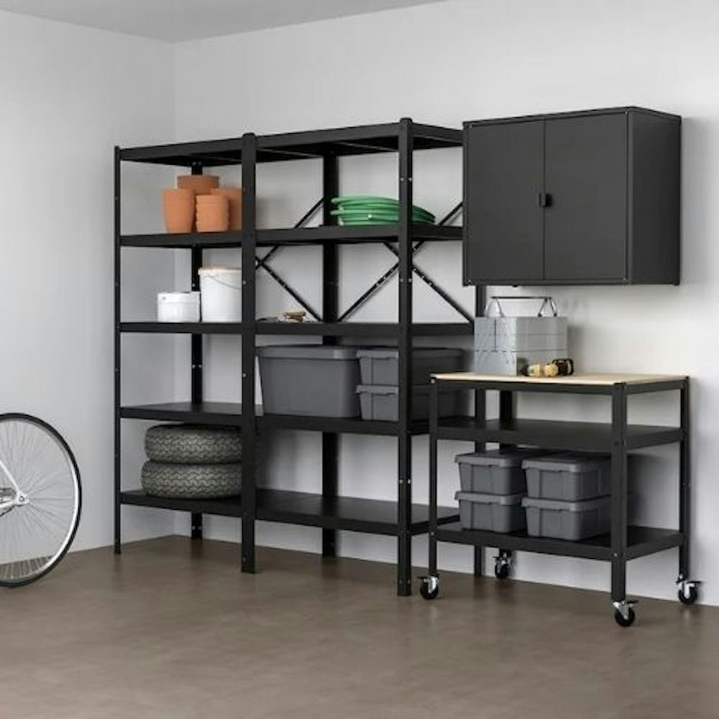 BROR Storage w shelves/cabinet/trolley
