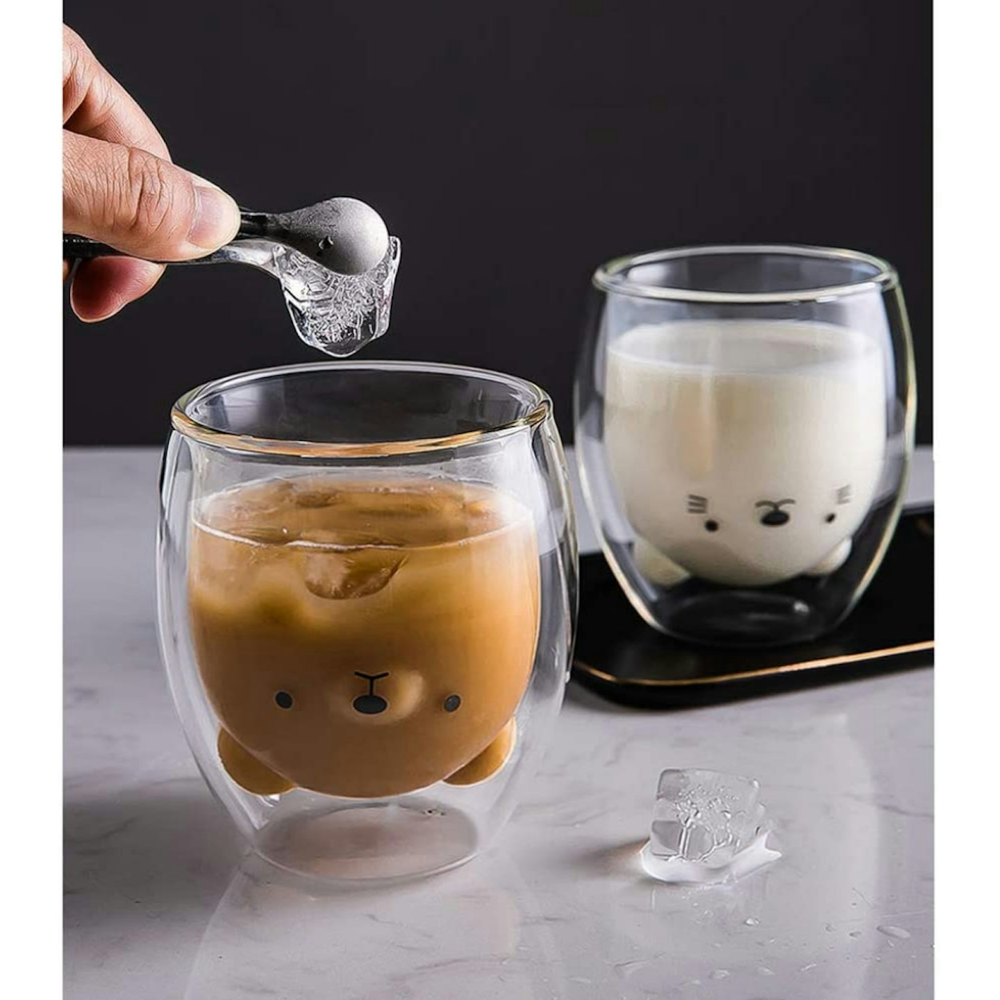 Cute Mugs - Glass Double Wall Insulated Glasses (Bear)