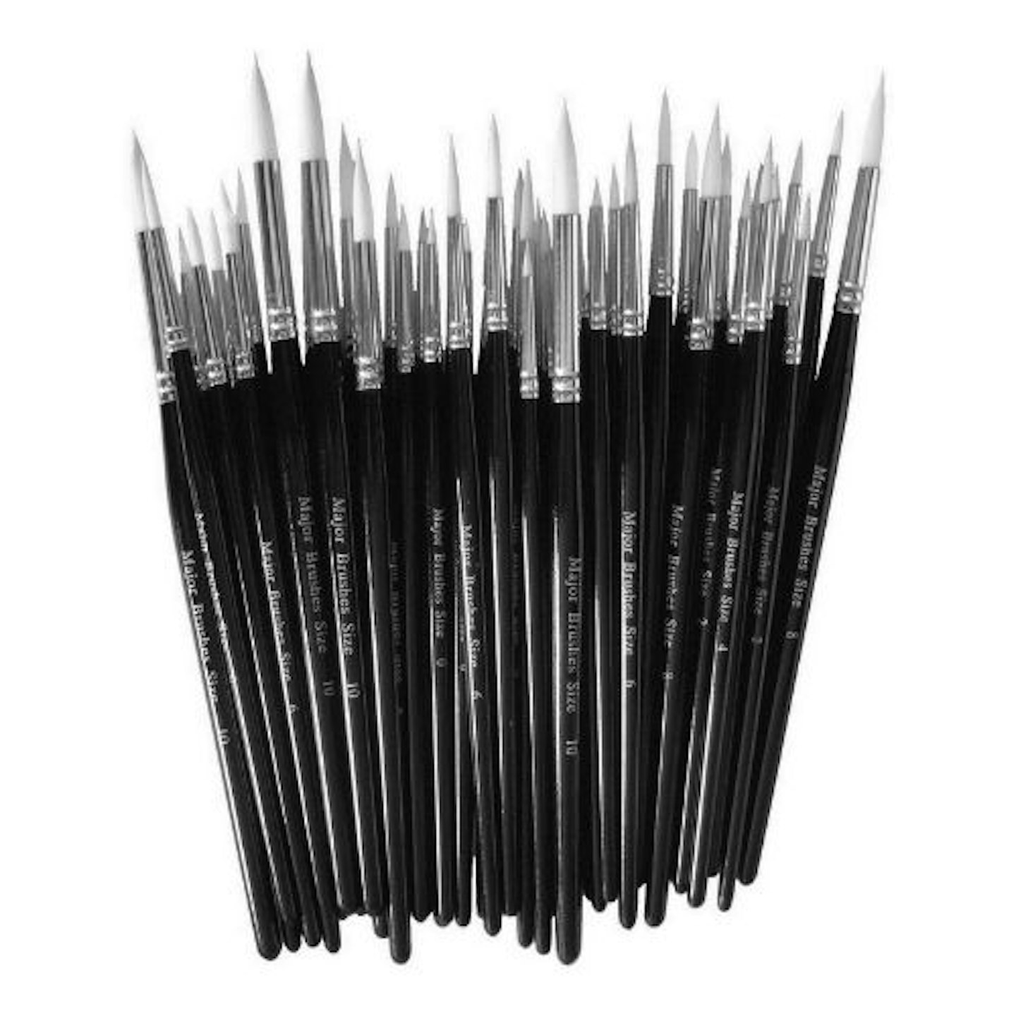 Major Brush Pack of 50 Artist Synthetic Sable Paint Brushes