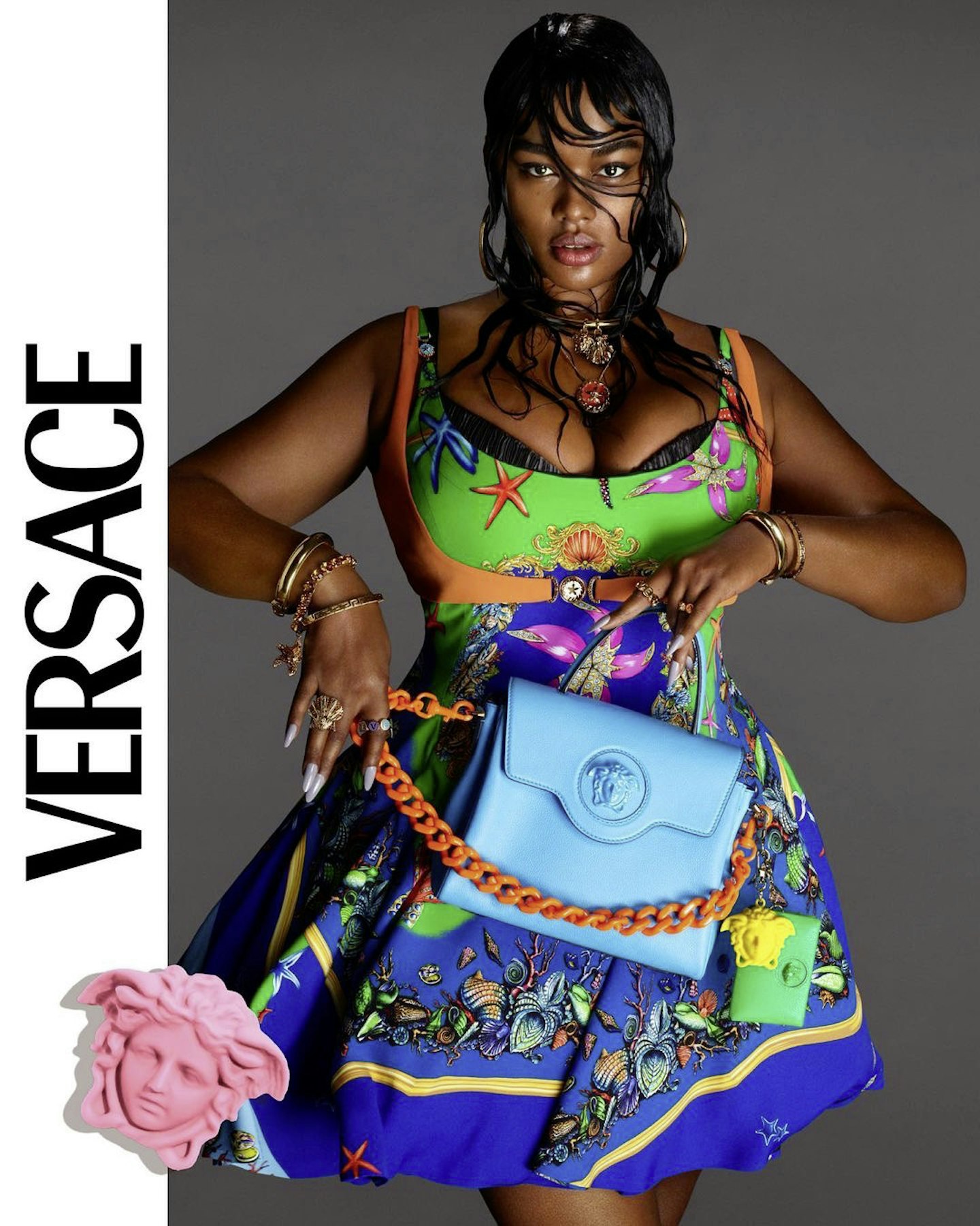 Precious Lee in Versace's SS21 campaign