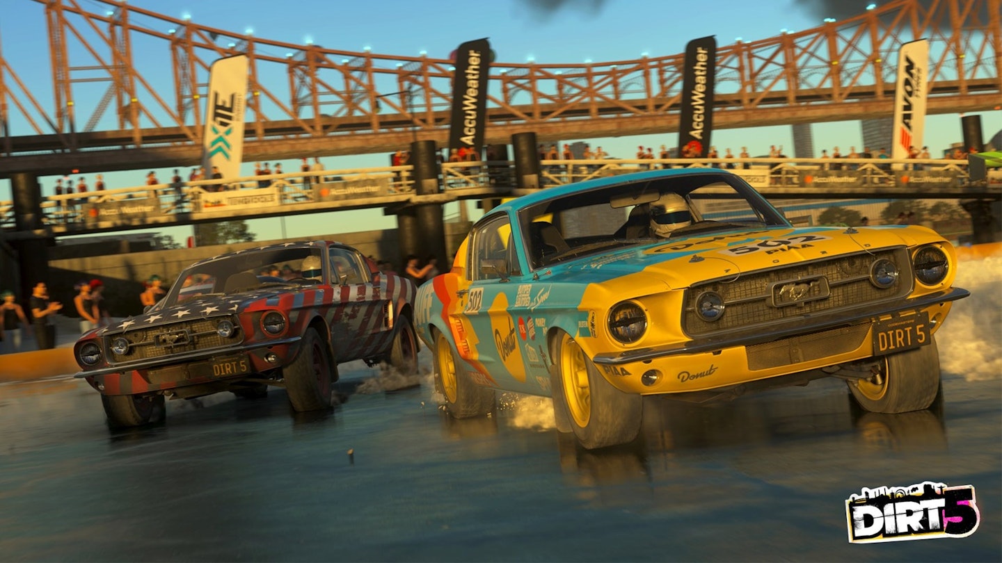 Screenshot of cars racing in DiRT 5