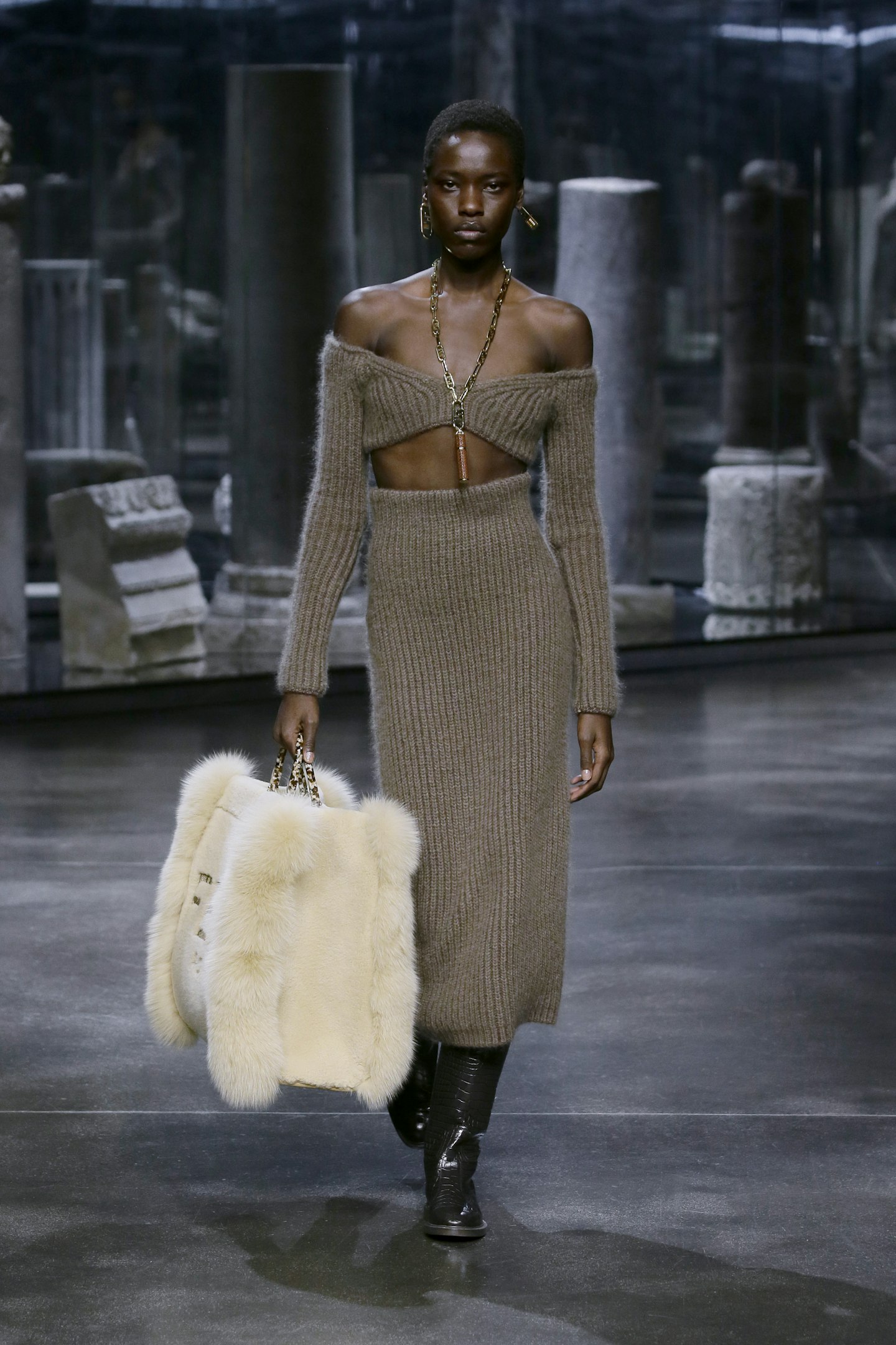 fendi catwalk kim jones debut aw21 ribbed knit separates