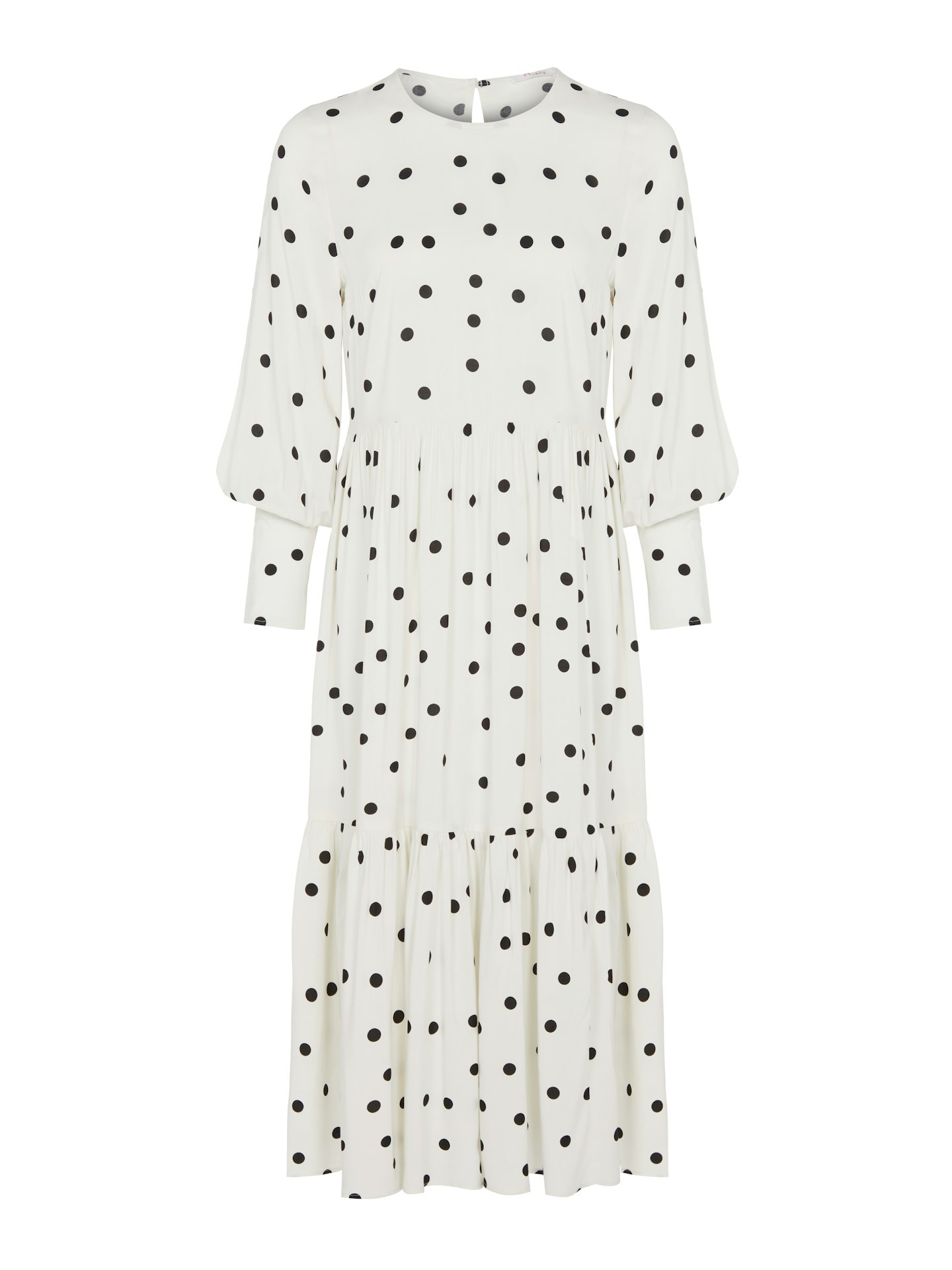 Finery London, Polka Dot Round-Neck Midi Tiered Dress, £45