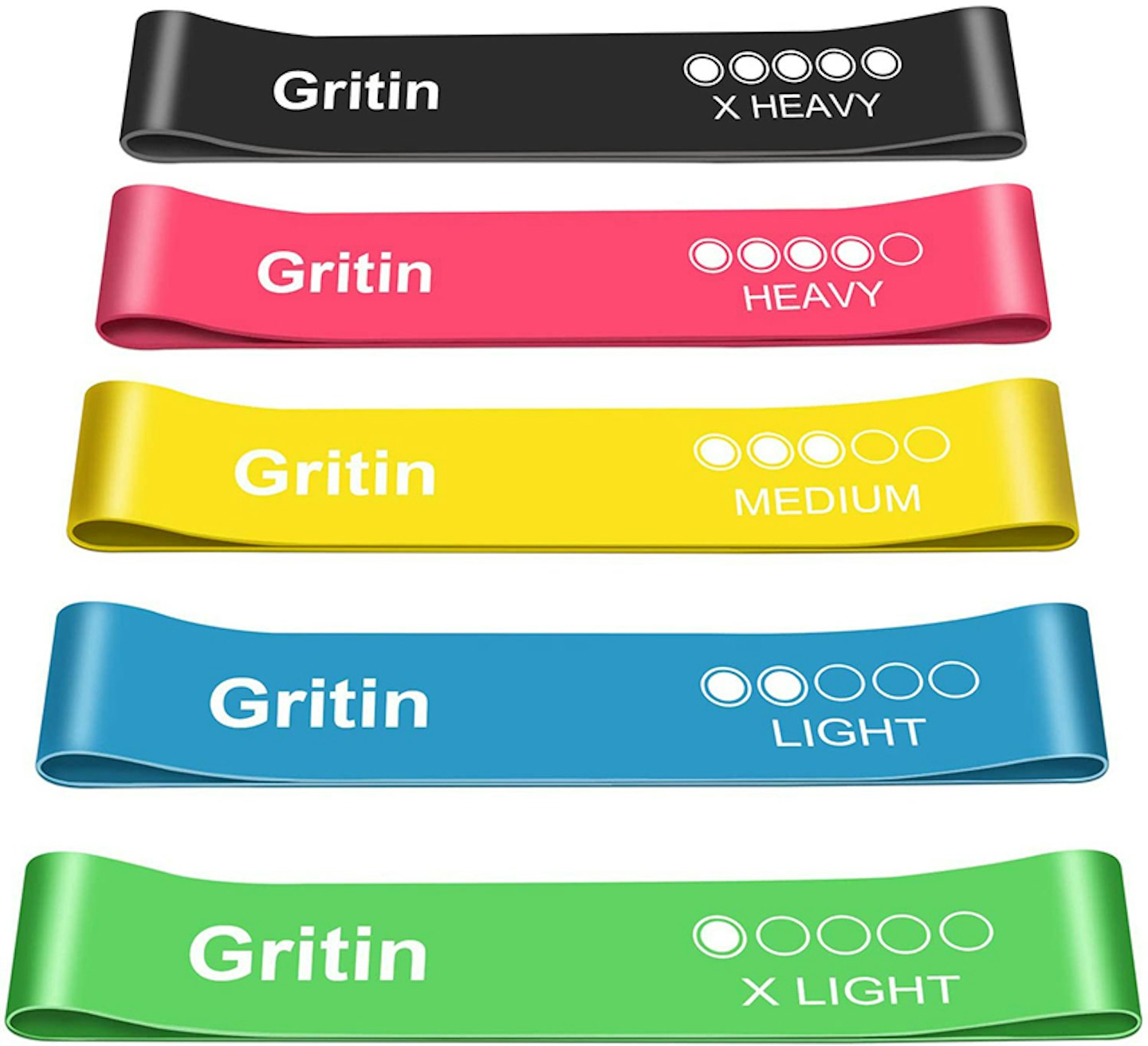 Gritin Resistance Bands (pack of 5)