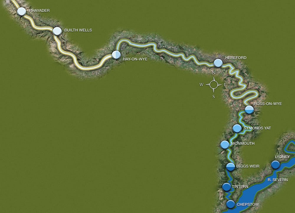 HOW TO FISH THE RIVER WYE Angling Times   WYE MAP 