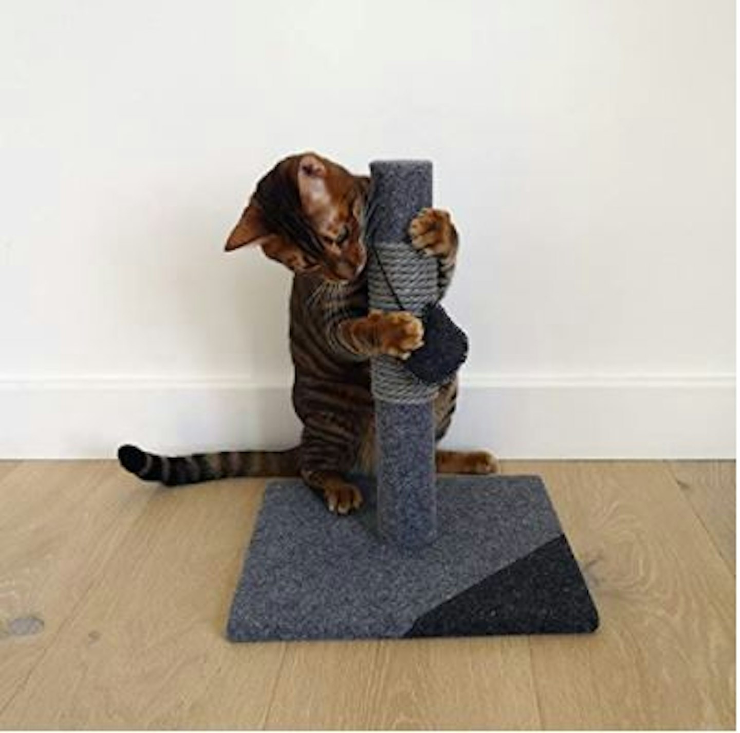 Rosewood Stylish and Modern Charcoal Cat Scratching Post made from Felt and Rope