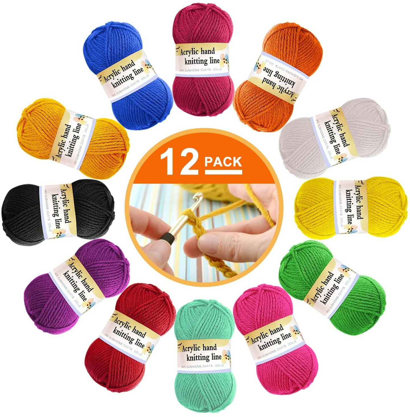 12 Pack Acrylic Wool