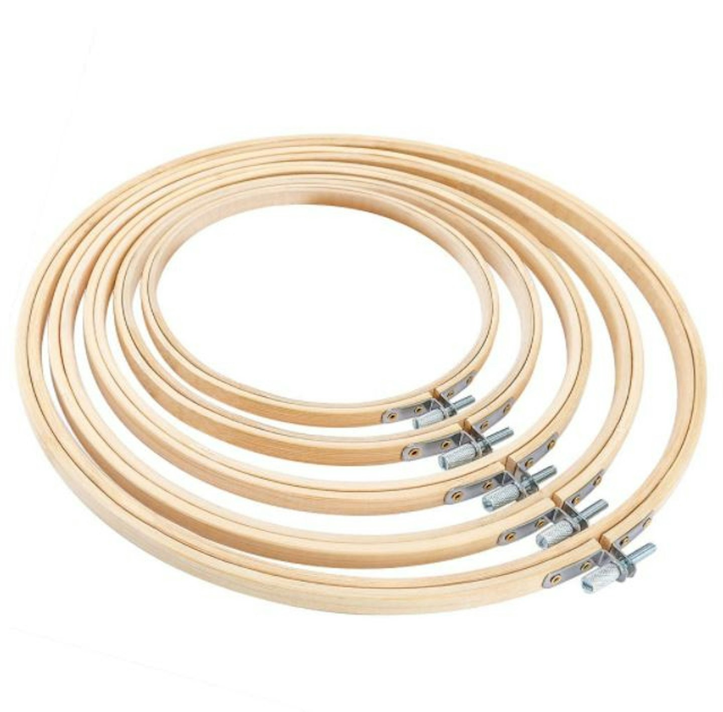 Pllieay 5 Pieces 5 Sizes Round Embroidery Hoops