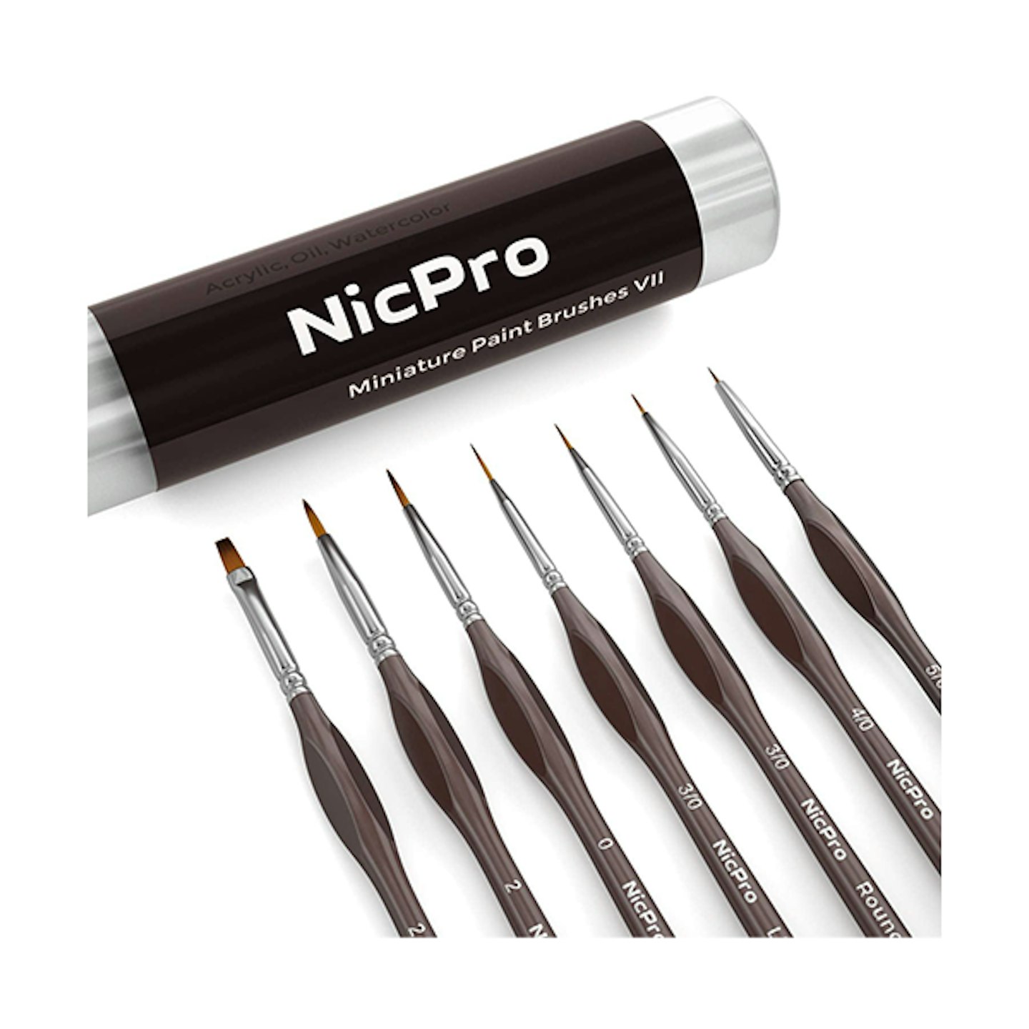 Nicpro Fine Detail Paint Brush Set, 7 PCS Small Professional Miniature Thin Brushes