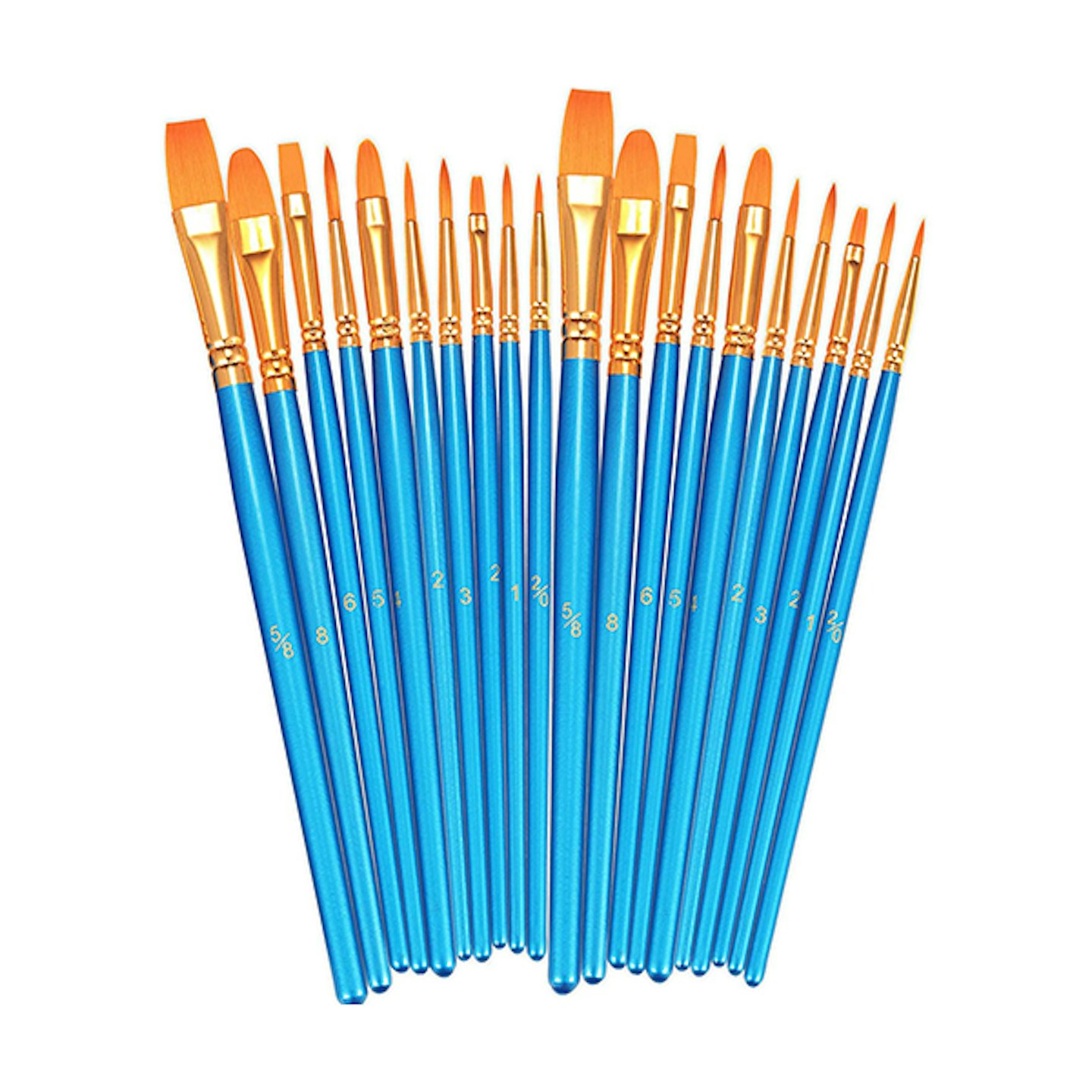 BOSOBO Paint Brushes Set, 2 Pack 20 Pcs Round Pointed Tip Paintbrushes Nylon Hair Artist Acrylic Paint Brushes