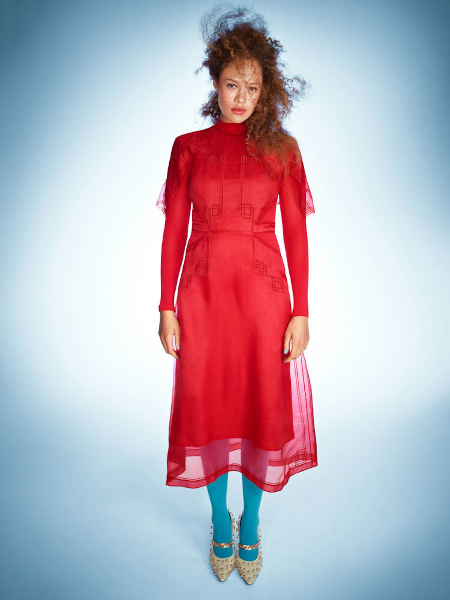 Sabina Karlsson wearing a red dress from Fendi