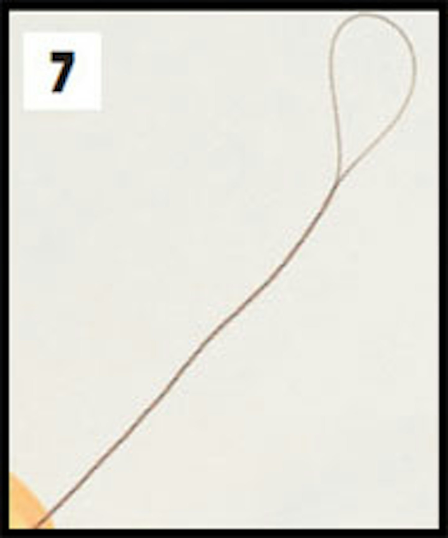 The line will twist together. You want a six inch long twizzle of line. 