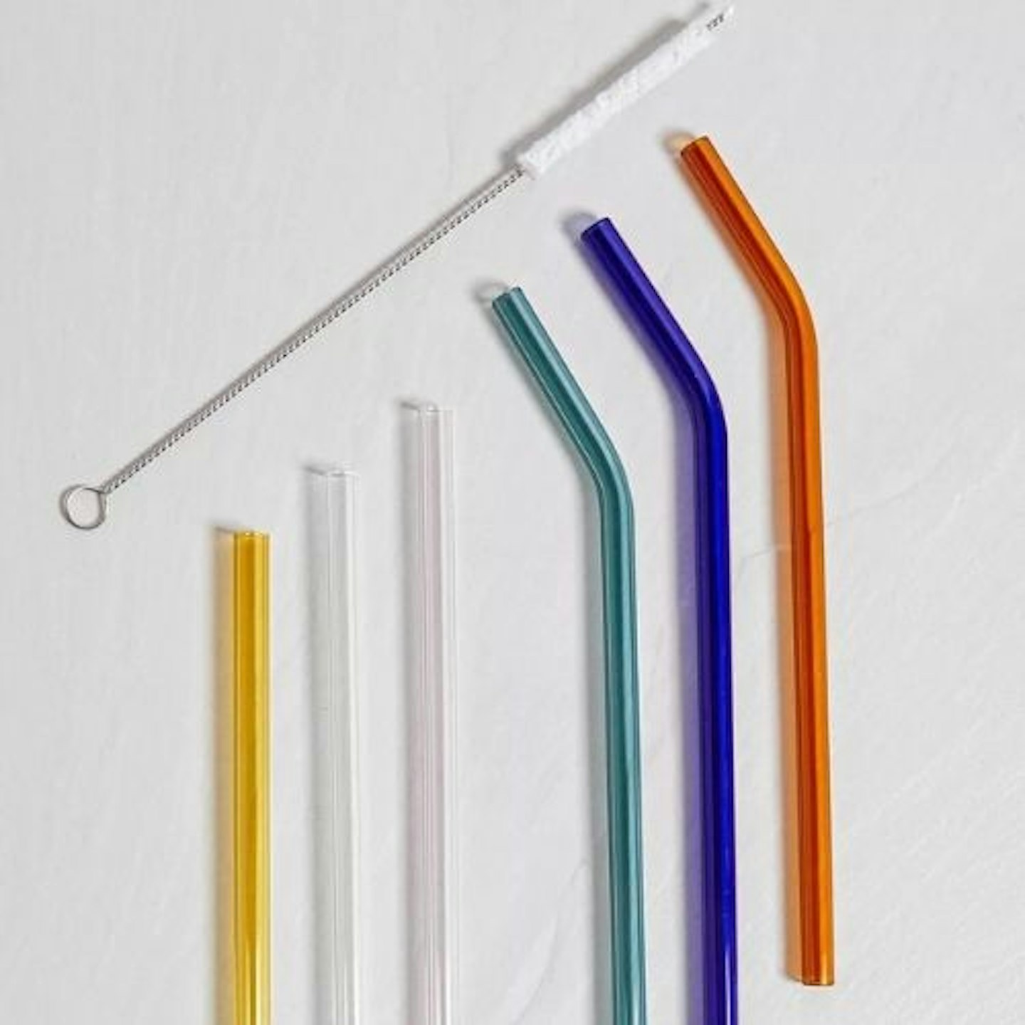 Multi-Coloured Glass Straw Set