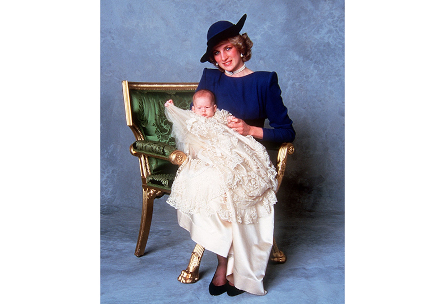 Princess Diana holds Prince Harry