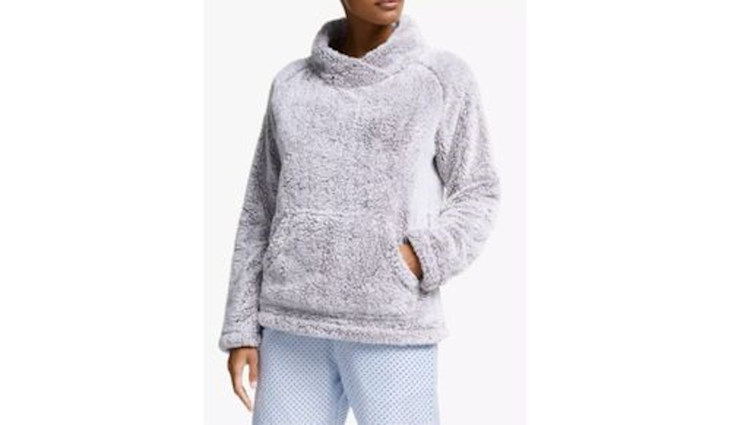 John Lewis & Partners Hi-Pile Fleece Snuggle Top, Grey