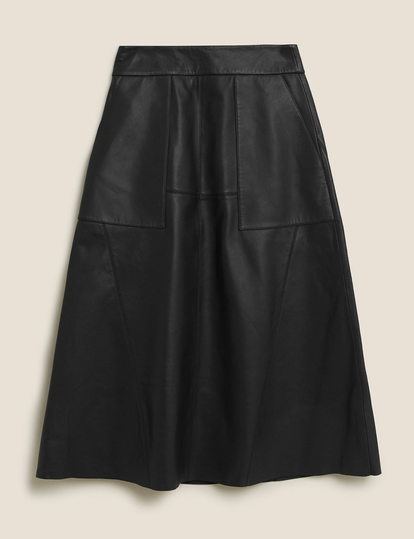 M&S, Leather Midi Skirt, £199