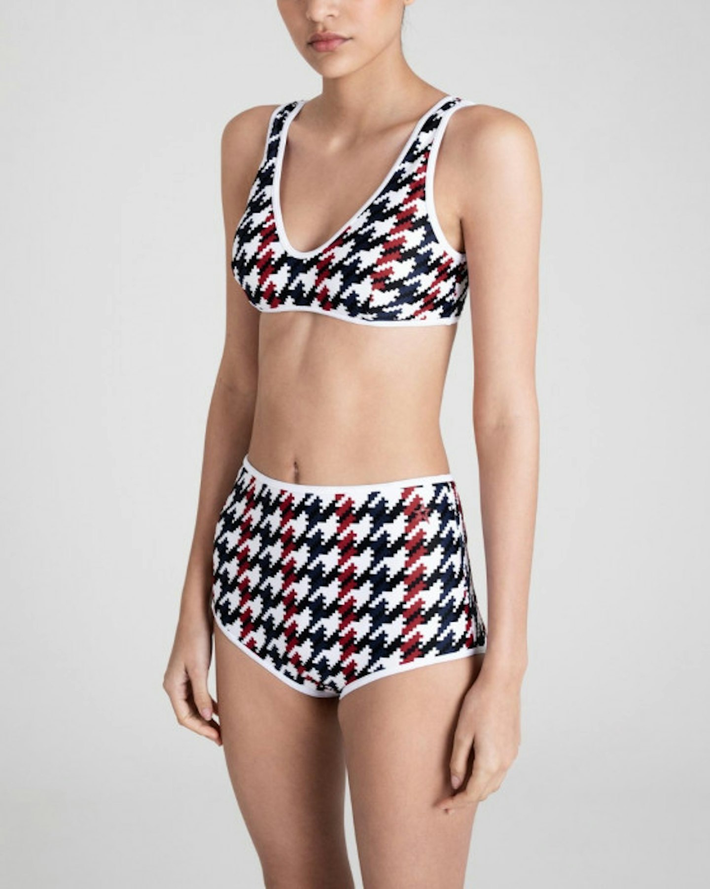 PERFECT MOMENT, High Waist Bikini Navy Houndstooth, £130