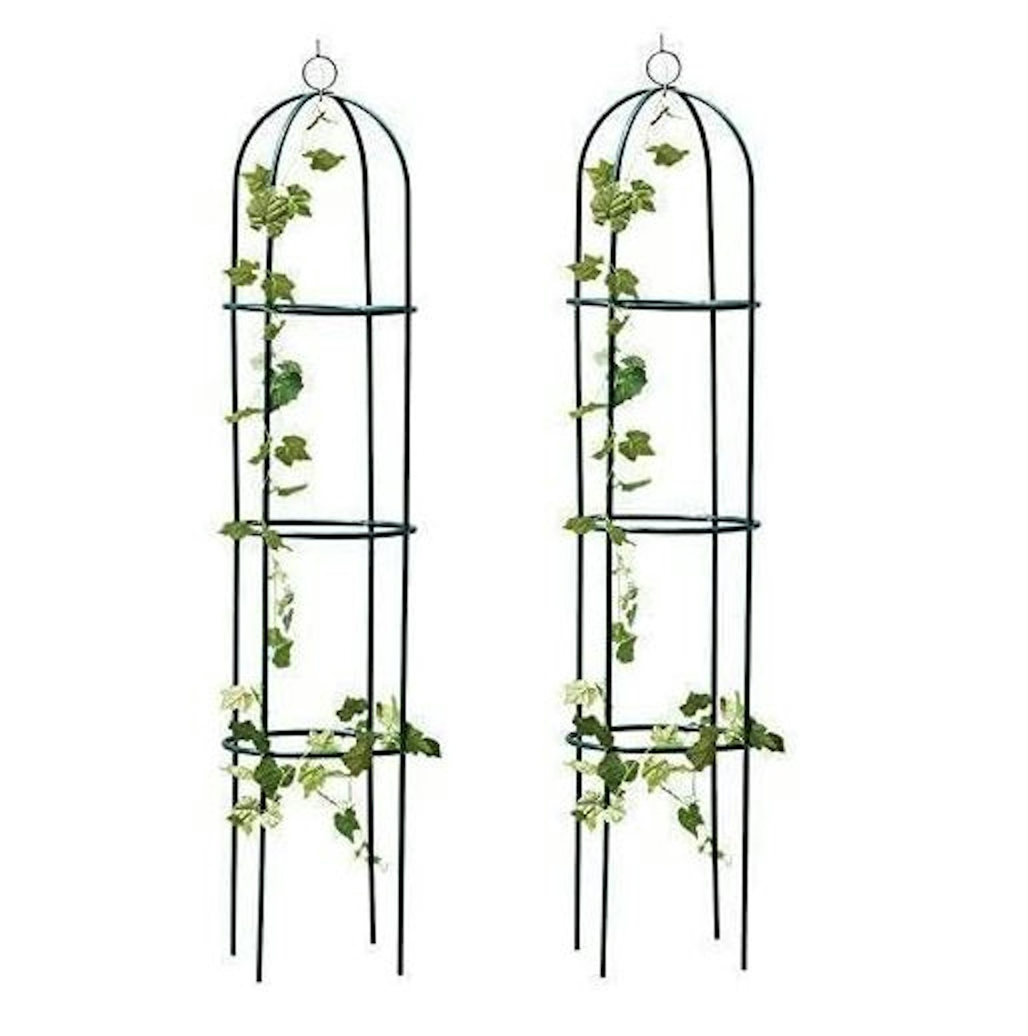 Garden mileu00ae 2 x Large 2M Black Metal Garden Obelisk