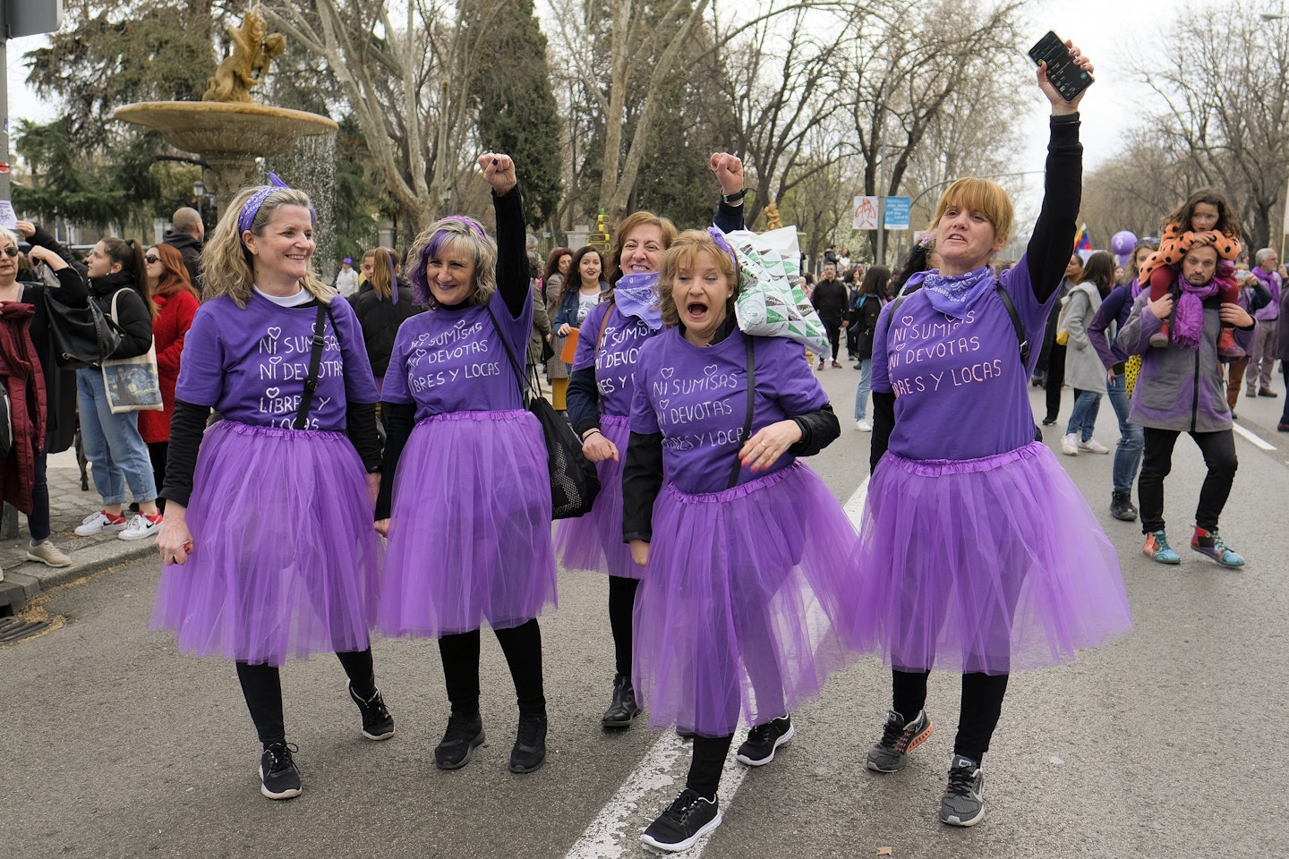 Madrid March. Women in purple 