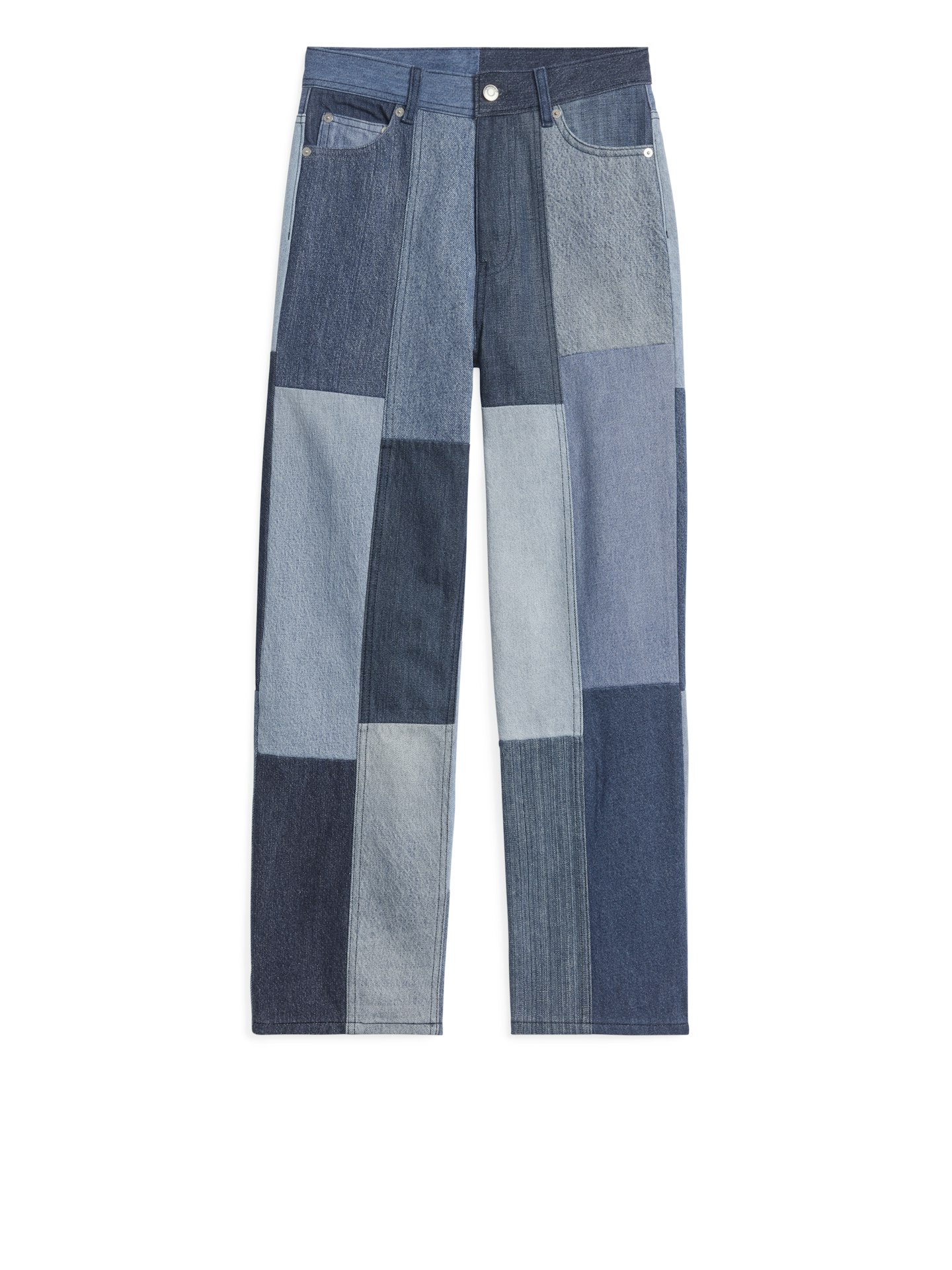 Arket, Straight Cropped Patchwork Denim Jeans, £99
