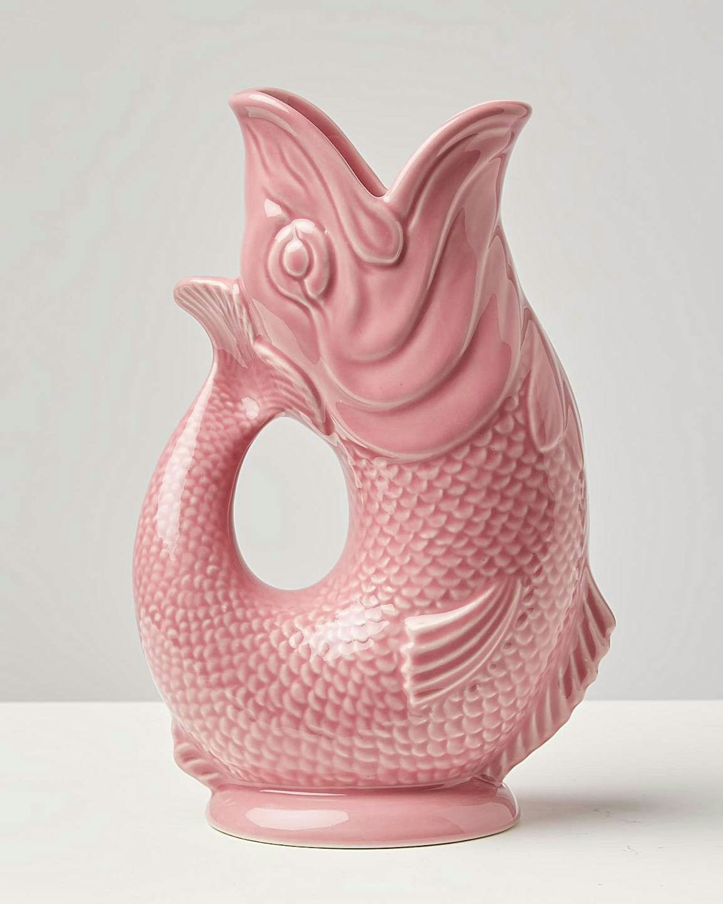 Oliver Bonas, Pink Ceramic Gluggle Jug Large, £27