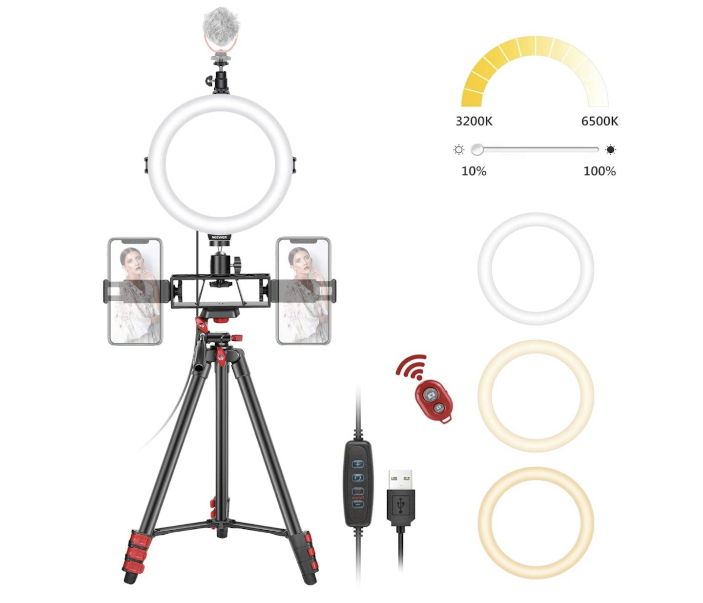 Neewer 8-Inch Selfie Ring Light with Tripod Stand