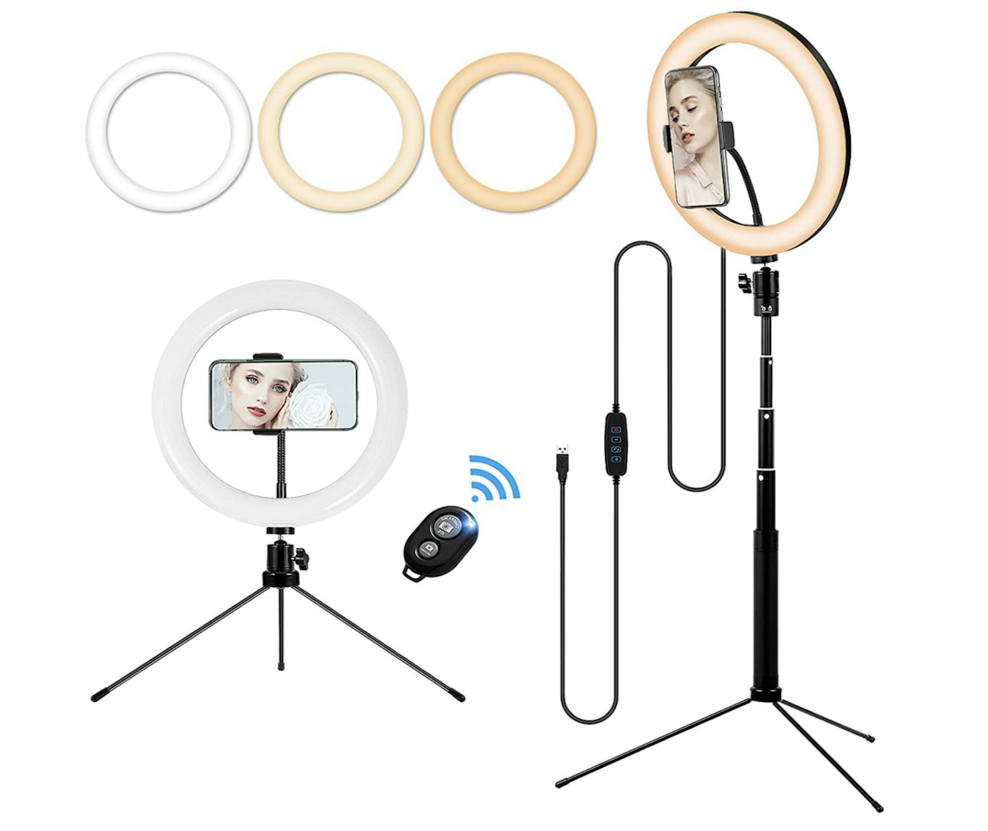 GerTing 10-inch Makeup Ring Light with Tripod Stand and Phone Holder