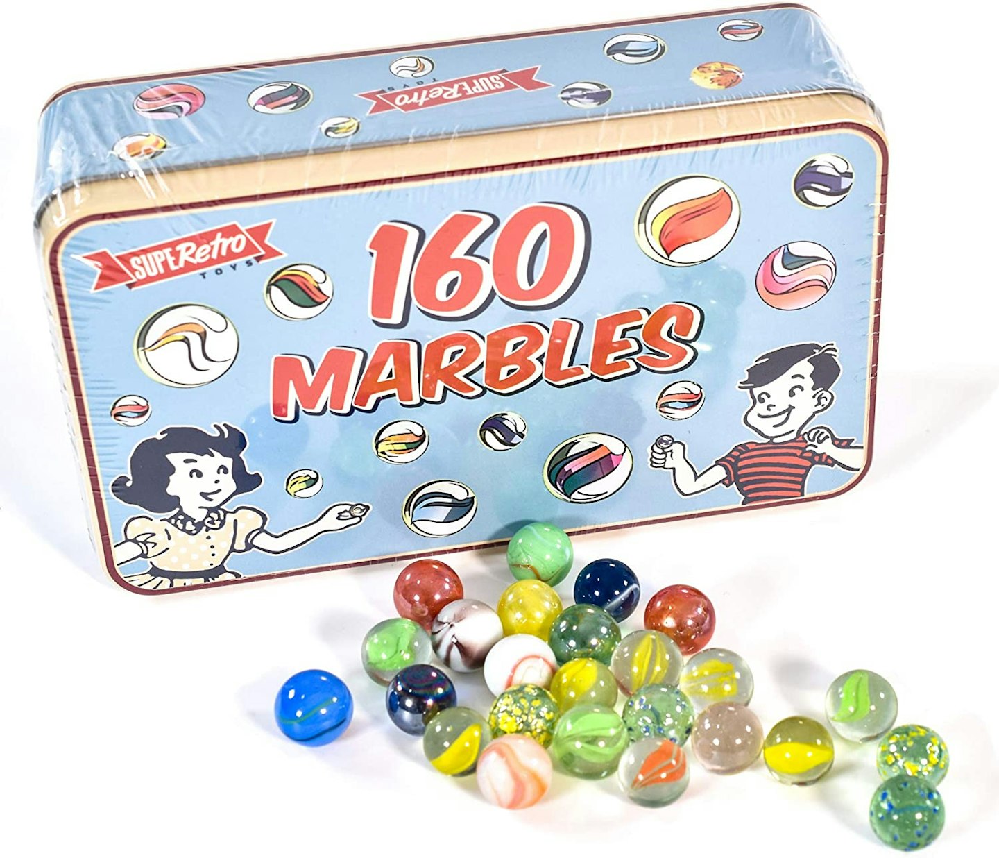 160 Piece Classic Glass Marbles