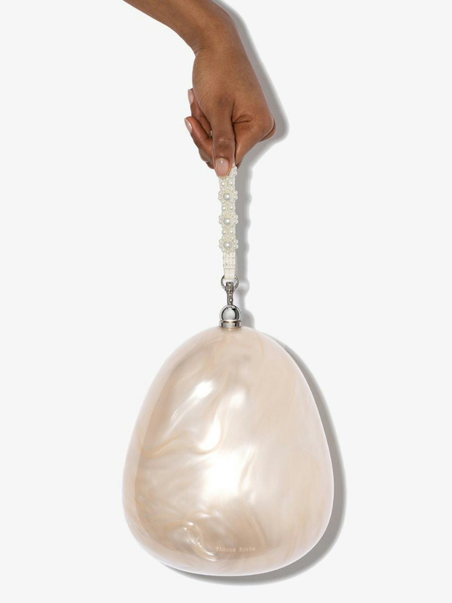 Simone Rocha, Neutral Perspex Pearl Egg Clutch Bag, £550 at Browns